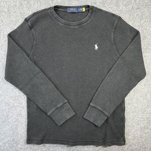 Polo Ralph Lauren Shirt Mens Large Blue Thermal Waffle Knit Long Sleeve Logo